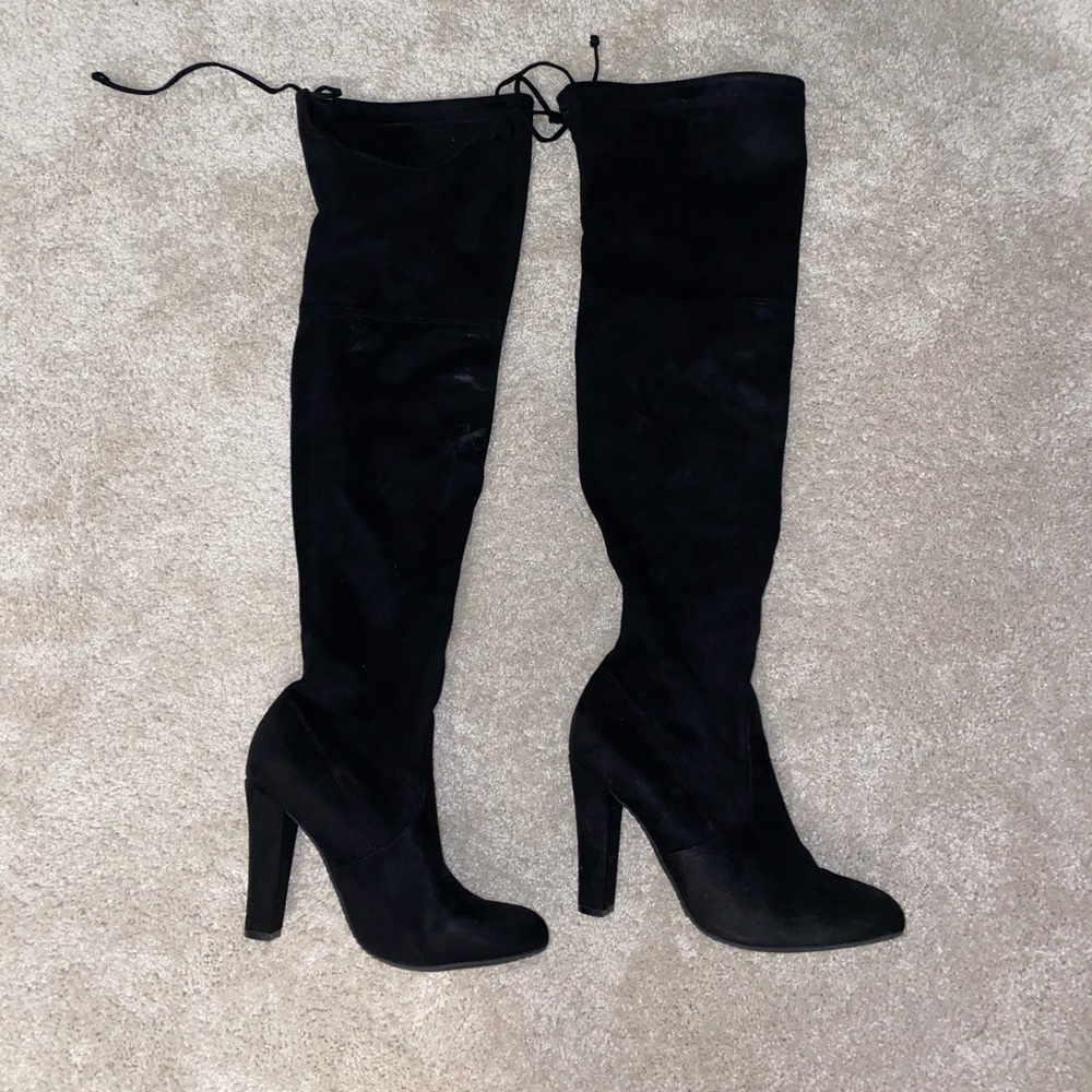 Steve Madden Over-the-Knee Black Suede Boots
